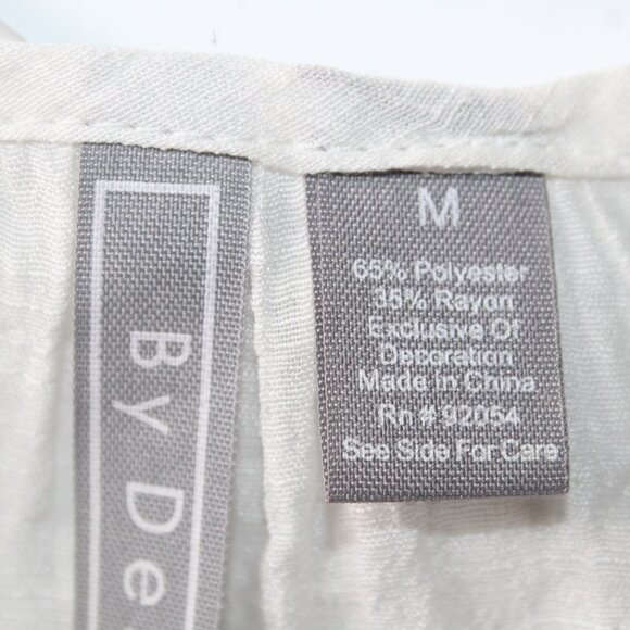 BY DESIGN Ivory Cold Shoulder Casual Blouse Shirt Top Size Medium - Picture 14 of 16